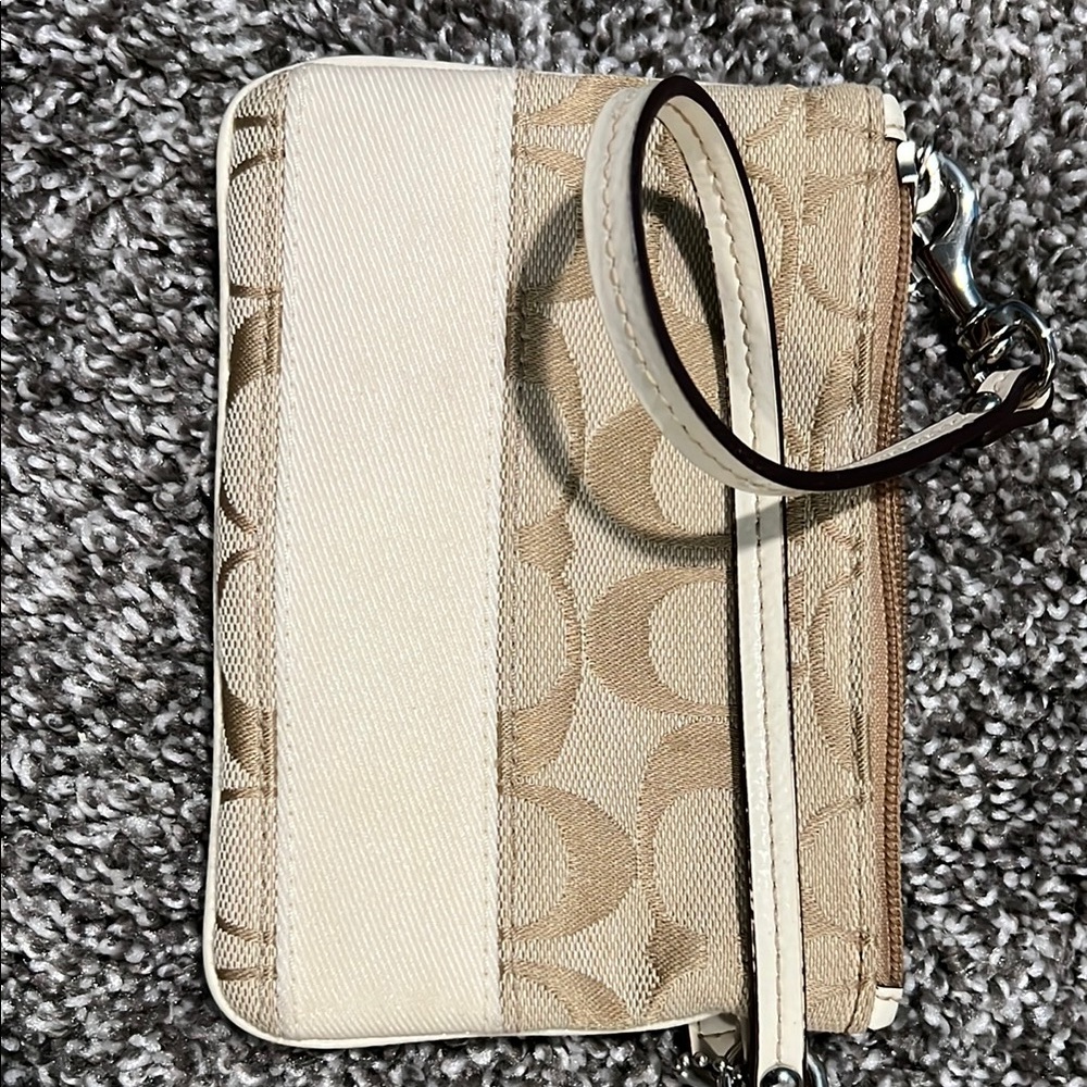 Coach Beige Wristlet